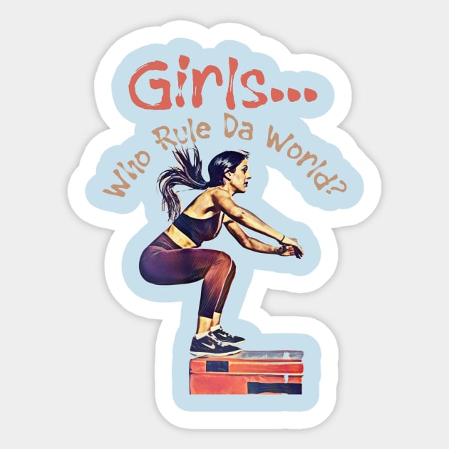 Girls... who rule da World? (jumping ponytail) Sticker by PersianFMts